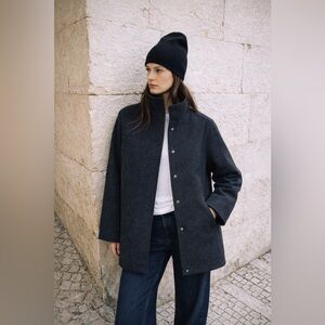 Pendleton Dark Gray Snap-Front Coat